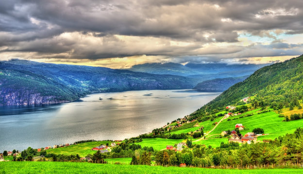 View of Nordfjorden fjord near Utvik - Norway