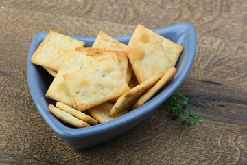 Crackers in the bowl