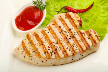 Grilled pork steak