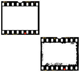 frames of film, grungy photo frames, one clean, one grungy