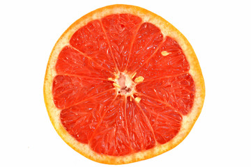 Red Grapefruit isolated on a white background.