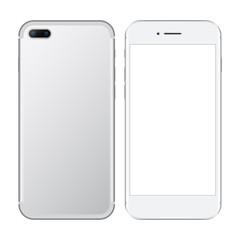 mockup silver smartphone kind of front + rear