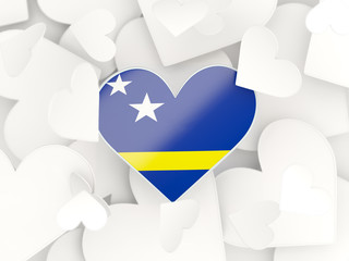 Flag of curacao, heart shaped stickers