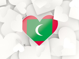 Flag of maldives, heart shaped stickers