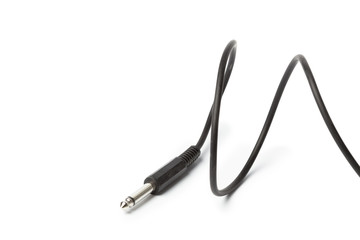 Black aux wire isolated on white