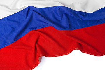 close up shot of wavy flag of Russia