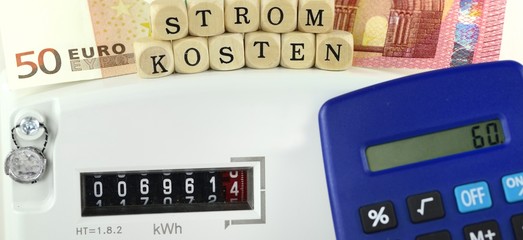 Banner Abrechnung Geldscheine und Stromzähler Banner
