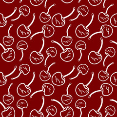 Beautiful seamless pattern with cherry