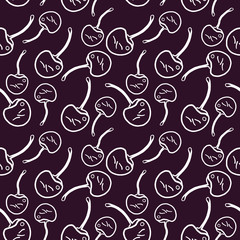 Beautiful seamless pattern with cherry