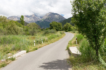 road in the mountains in nature