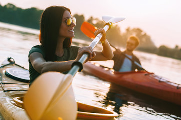Enjoying great time on river.