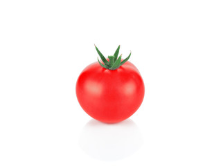 one fresh red tomato isolated on white