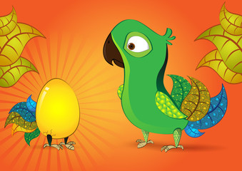 Bird and sun "Goold egg"
