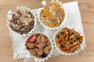 Delicious mix granola muesli cereal, healthy eating concept