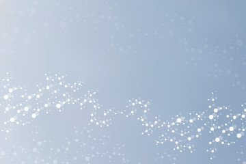 Fototapeta premium Struktura cząsteczki i komunikacja DNA, atom, neurony. Koncepcja nauki dla twojego projektu. Połączone linie z kropkami. Medycyna, technologia, chemia, tło naukowe. Ilustracji wektorowych.