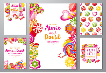 save the date backgrounds with candies