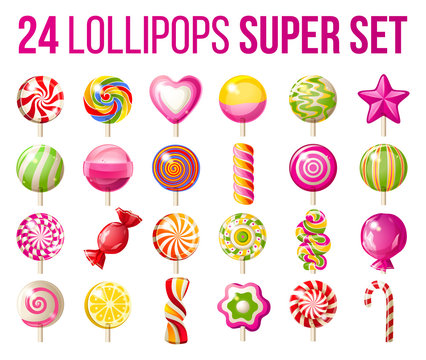 lollipops icons set