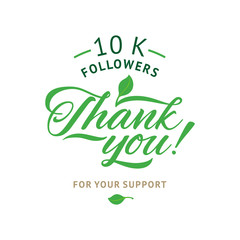  Thank you 100000 followers card. Vector ecology design template for network friends and followers. Image for Social Networks. Web user celebrates a large number of subscribers or followers.
