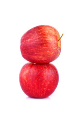 Red apple on white background