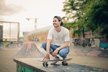 Having fun at the skatepark