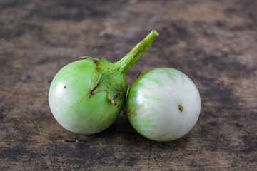 Thai eggplant on wooden background
