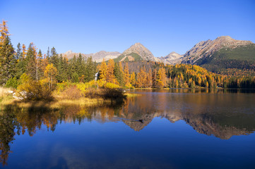 Fototapeta na wymiar Wonderful view of the lake in the autumn