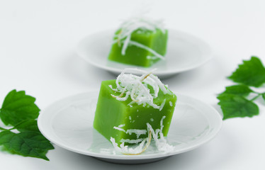 green coconut sweet pudding (Thai dessert)