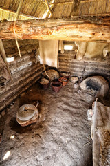 Interior of the early middle age shanty