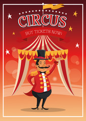 Presenter cartoon icon. Circus carnival and festival theme. Colorful  design. Vector illustration