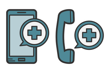 Obraz premium Medical cell phone icons