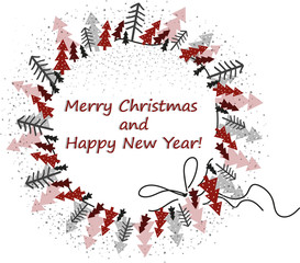 Obraz premium Merry Christmas and Happy New Year vector illustration