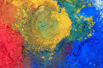 Obraz na płótnie Canvas cmyk toner powder (cyan, magenta, yellow, black)