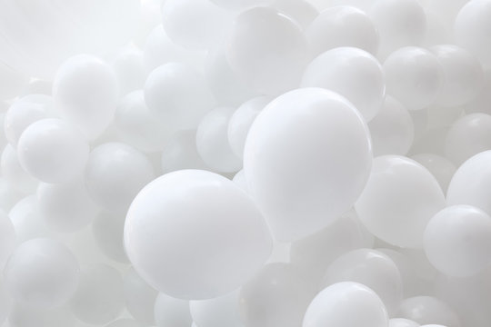 Background of many white balloons