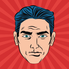 Man cartoon. Pop art comic and retro theme. Colorful and striped design. Vector illustration