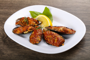 Baked mussels