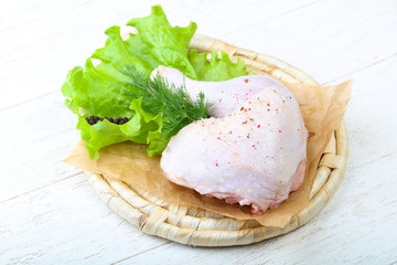 Raw chicken leg