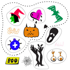 Patchwork halloween isolated