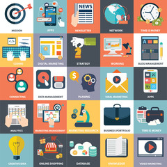 Vector collection of flat and colorful business, marketing and finance concepts. Design elements for web and mobile applications.