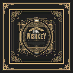 Retro whiskey label. Vector