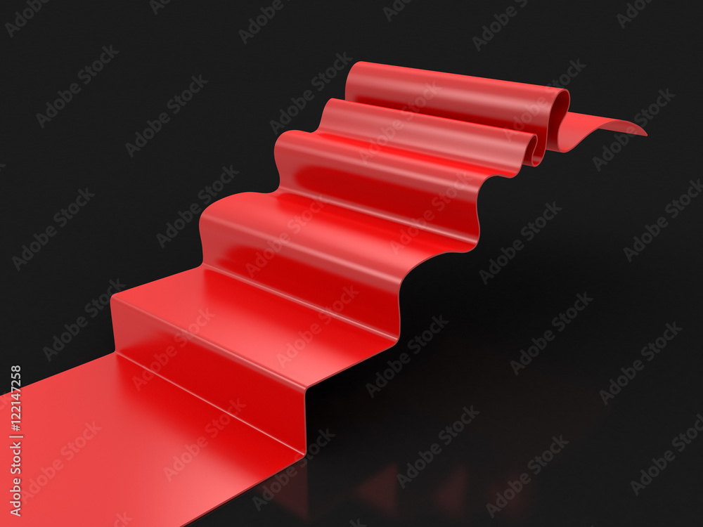 Poster red carpet on staircase. image with clipping path