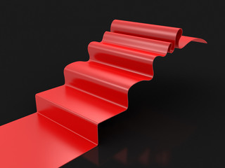 Fototapeta premium Red Carpet on staircase. Image with clipping path