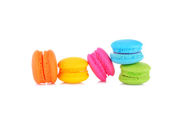 Macaroons on white background