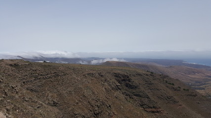 Beautiful panorama overview over the Canary Island of Lanzarote