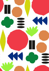 Seamless pattern with graphic geometric elements