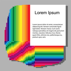 Colorful Template for Banners, Brochures, Posters, Stickers and Advertising Actions.Rainbow  Stripes and Rectangles Background. Vector Illustration.