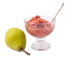 Jam from a pear isolated
