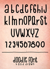 Modern Vector hand drawn alphabet. Brush painted letters. Handwr
