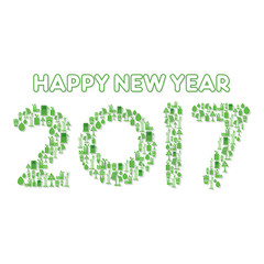 Creative New Year Greeting for 2017