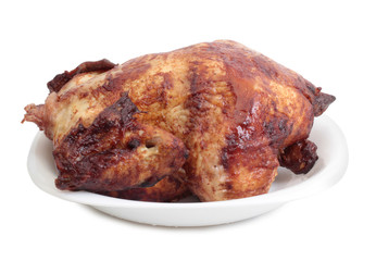 Piece of raw chicken meat on a white background