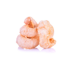 pork rind on a white background.
